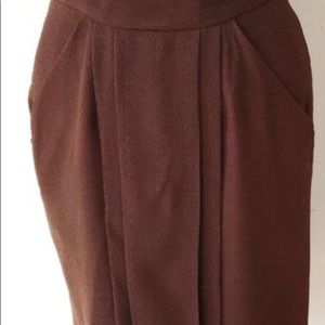 Martin Grant Brown Crepe Skirt Made in Paris.
